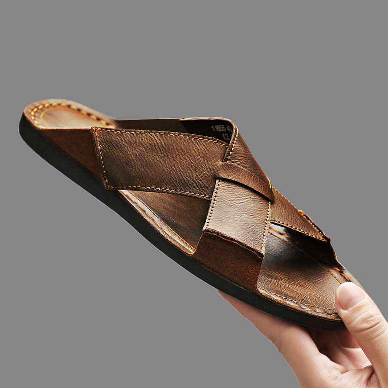 Men'S Shoes Qn - 패션 정품 가죽 남성 슬리퍼 여름