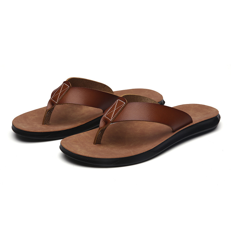 Men'S Shoes Qn - 38-47 남성용 새 이탈리아 가죽 플립플롭
