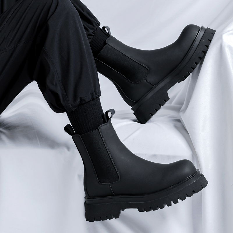 Men Shoes Branded - 2026 플랫폼 블랙 하이탑 부츠 남성용