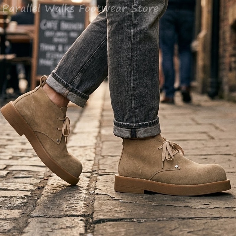 Men'S Shoes Smart - 클래식 남성용 스웨이드 데저트 부츠, 두꺼운
