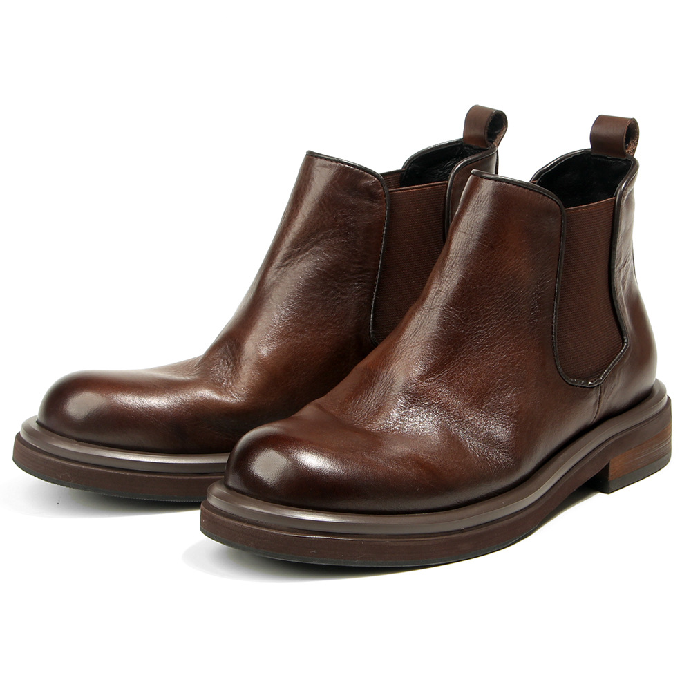 남성용 첼시 부츠 하이탑 천연 가죽 드레스 슈즈 럭셔리 - Men Shoes Trainers 리뷰 및 가격