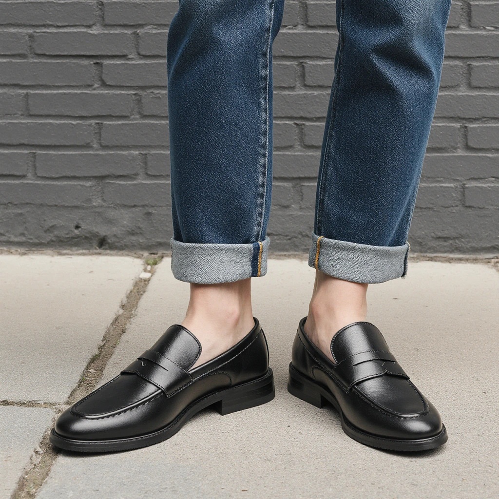 남성용 블랙 페니 로퍼 클래식 비즈니스 드레스 슈즈 슬 - Men'S Shoes Qn 리뷰 및 가격
