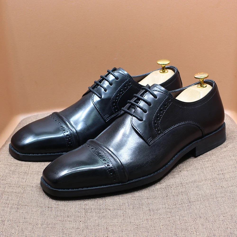 튼튼한 캡토 옥스포드 정품 가죽 광택 레이스업 통기성  - Men'S Shoes Smart 리뷰 및 가격