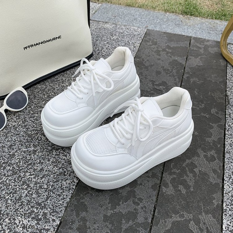 여성용 메쉬 플랫폼 스니커즈, 레이스업 로우탑, 두꺼운 - Casual Sneaker Low 리뷰 및 가격