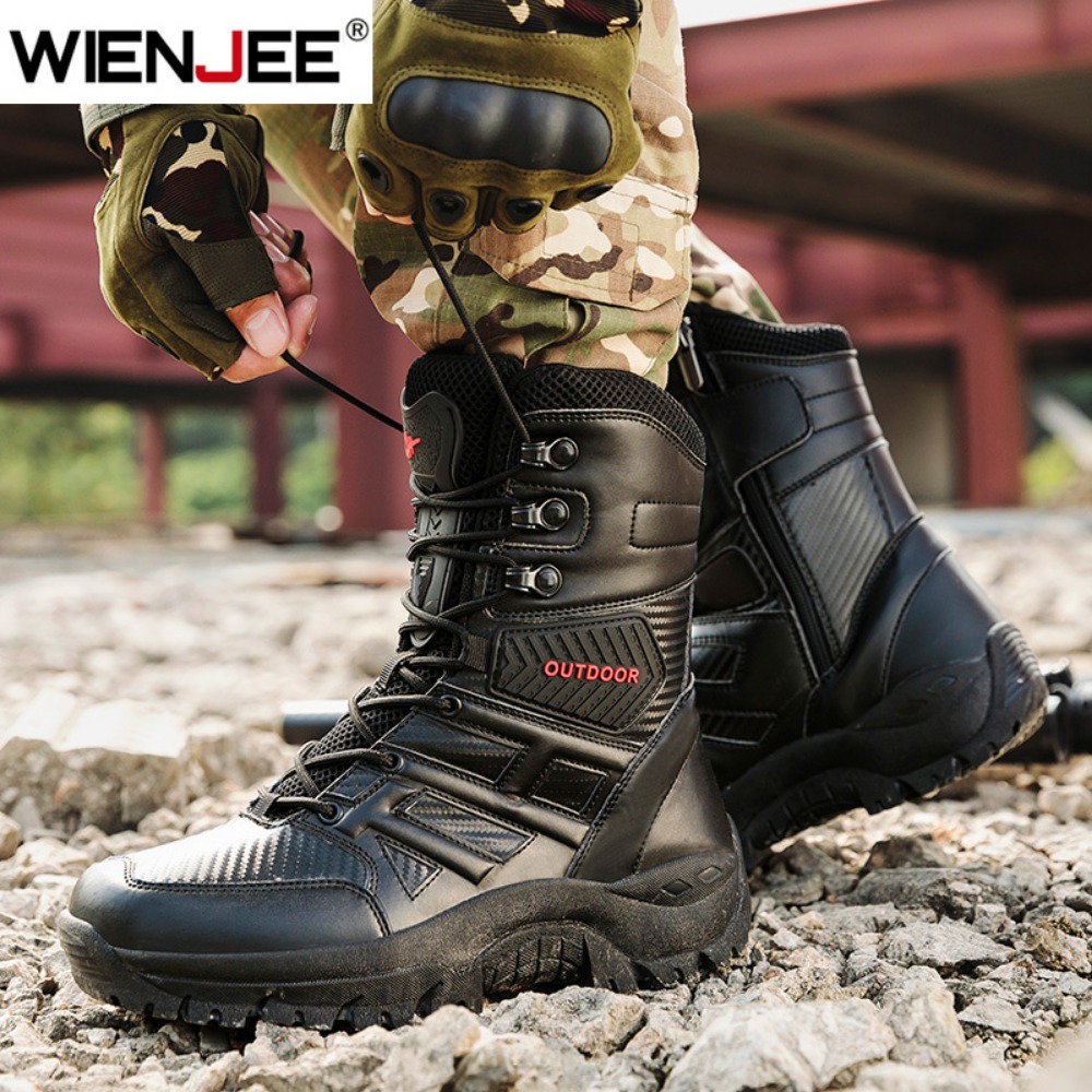 고품질 남성 브랜드 하이탑 가죽 부츠 통기성 사막 전투 - Men Shoes Branded 리뷰 및 가격