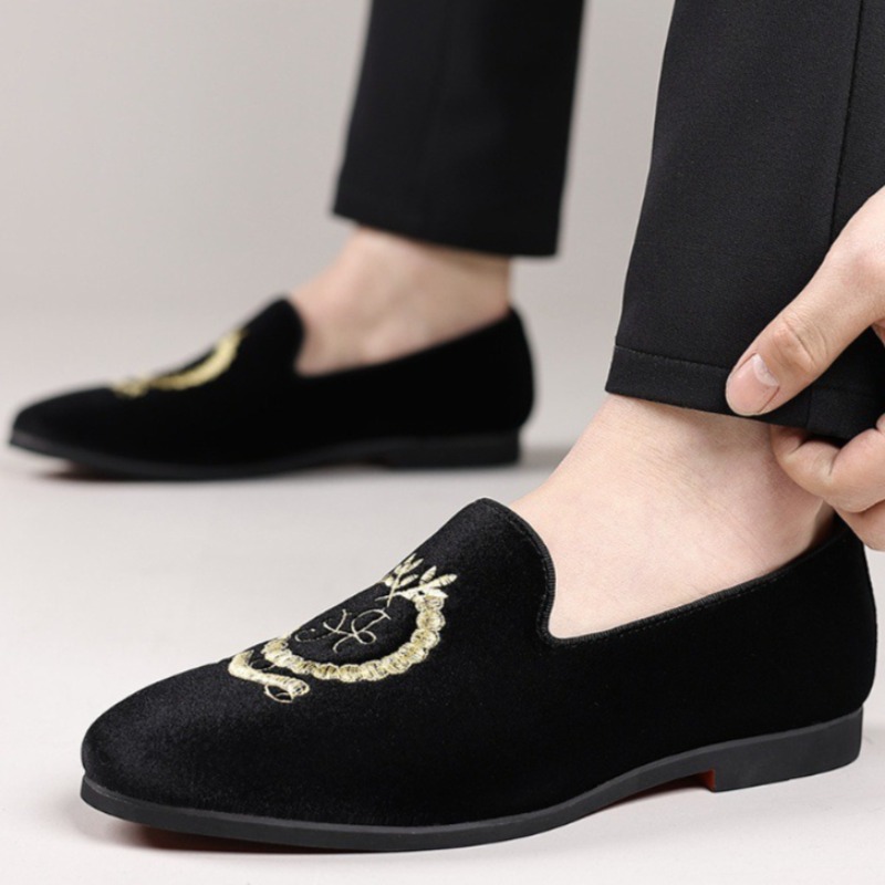 럭셔리 디자이너 로퍼 스웨이드 가죽 자수 캐주얼 신발  - Men'S Shoes Qn 리뷰 및 가격