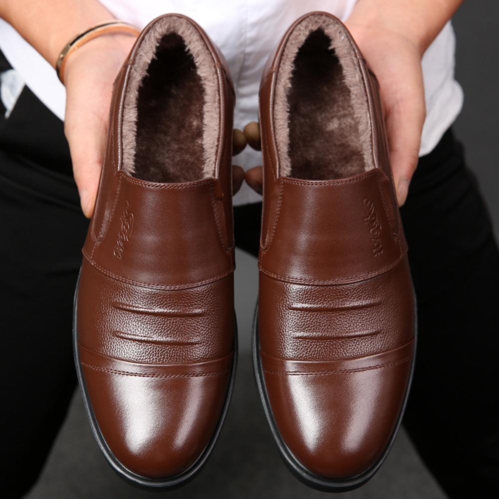 가을/겨울 남성용 천연 가죽 신발, 따뜻한 안감, 비즈 - Men'S Shoes Size 43 In Us 리뷰 및 가격