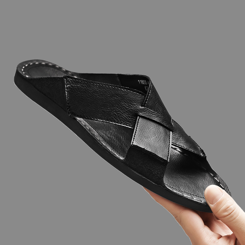 패션 정품 가죽 남성 슬리퍼 여름 남성 샌들 야외 비치 - Men'S Shoes Qn 리뷰 및 가격
