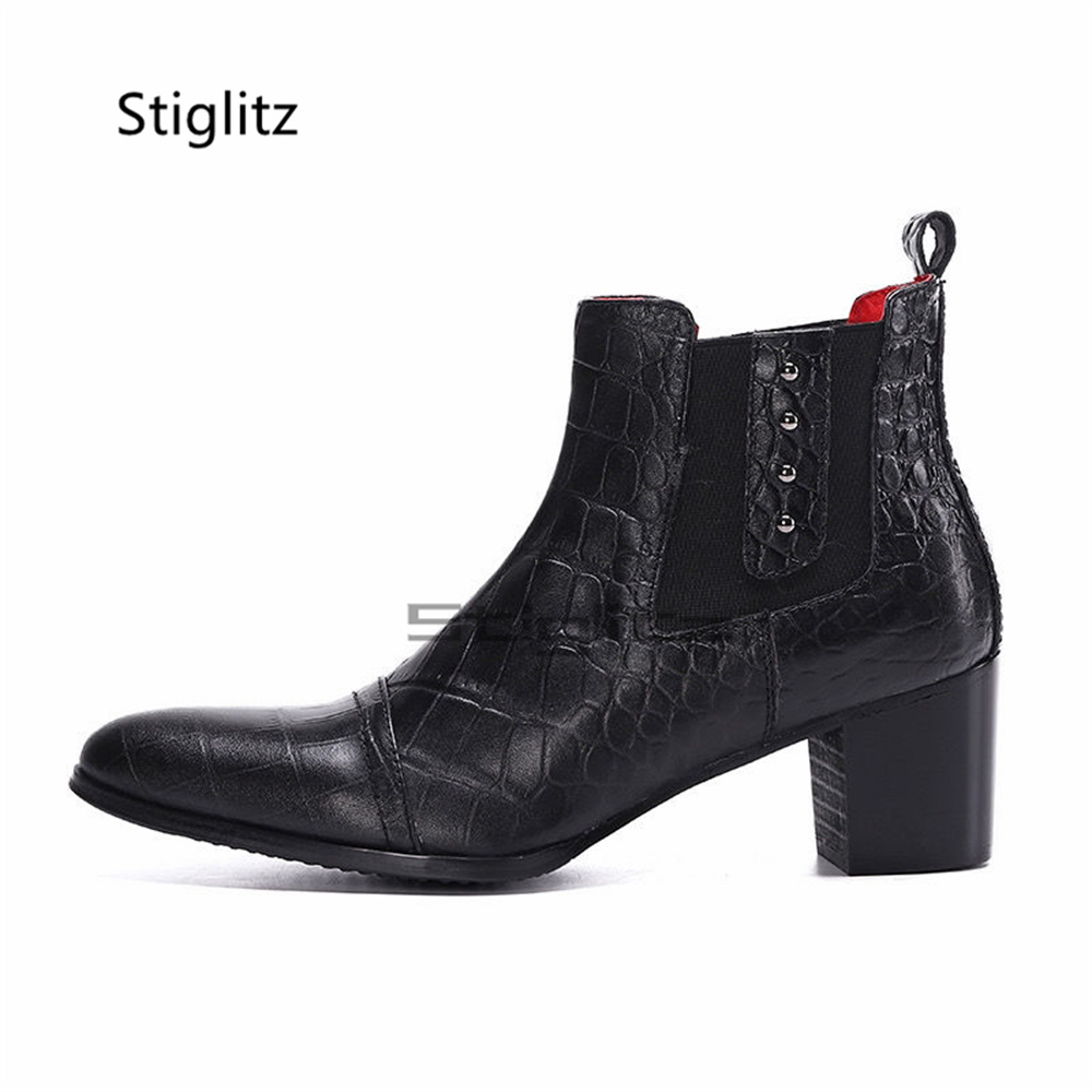 남성용 레트로 하이힐 첼시 부츠 정품 가죽 포인티드 토 - Men Shoes Size 11 리뷰 및 가격