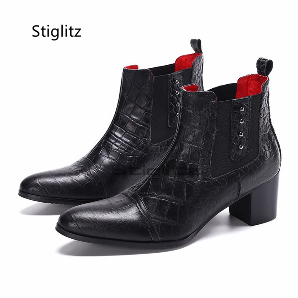 남성용 레트로 하이힐 첼시 부츠 정품 가죽 포인티드 토 - Men Shoes Size 11 리뷰 및 가격