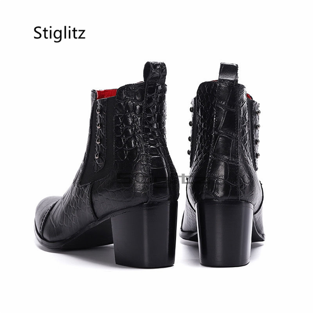 남성용 레트로 하이힐 첼시 부츠 정품 가죽 포인티드 토 - Men Shoes Size 11 리뷰 및 가격