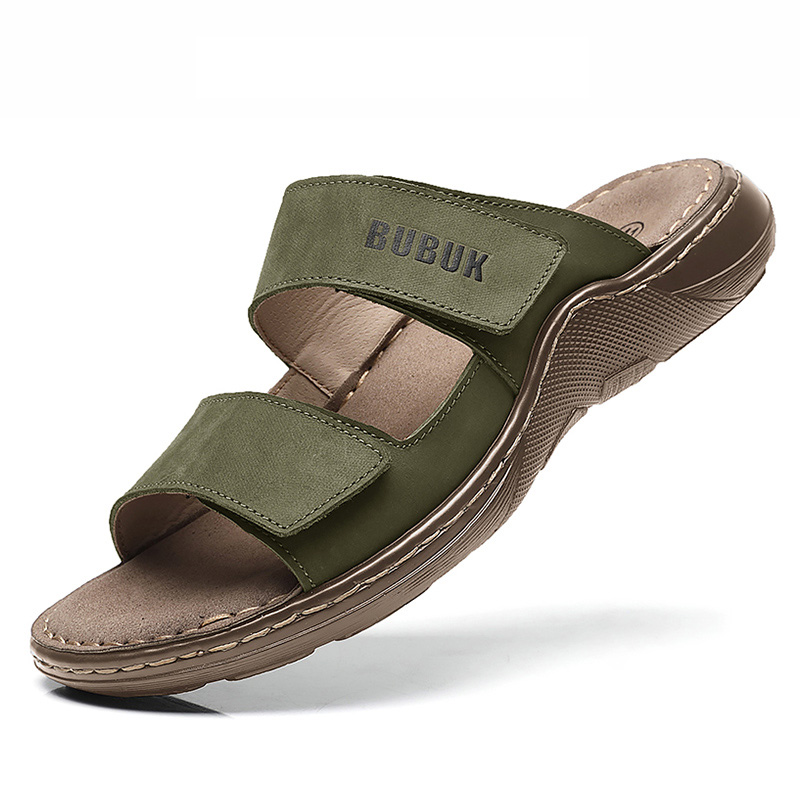 첫 번째 레이어 소가죽 남성용 스포츠 샌들, 오픈 토  - Men'S Shoes Qn 리뷰 및 가격