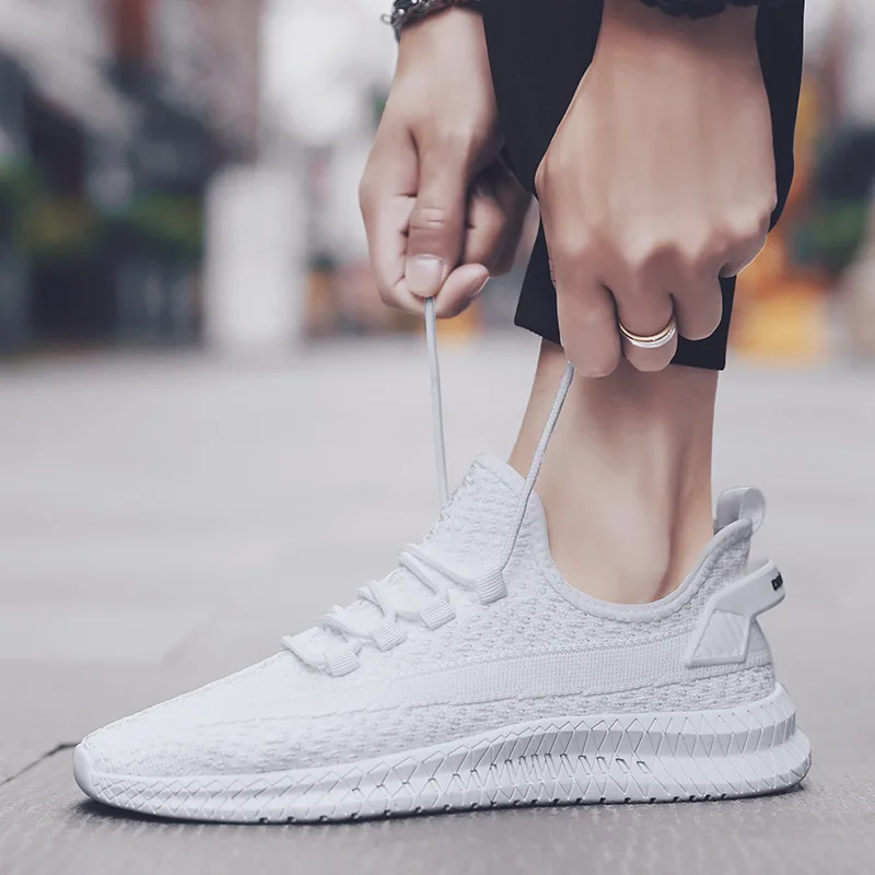 남성용 직조 신발 2025 신상 브랜드 통기성 스포츠화 - Men Shoes Trainers 리뷰 및 가격