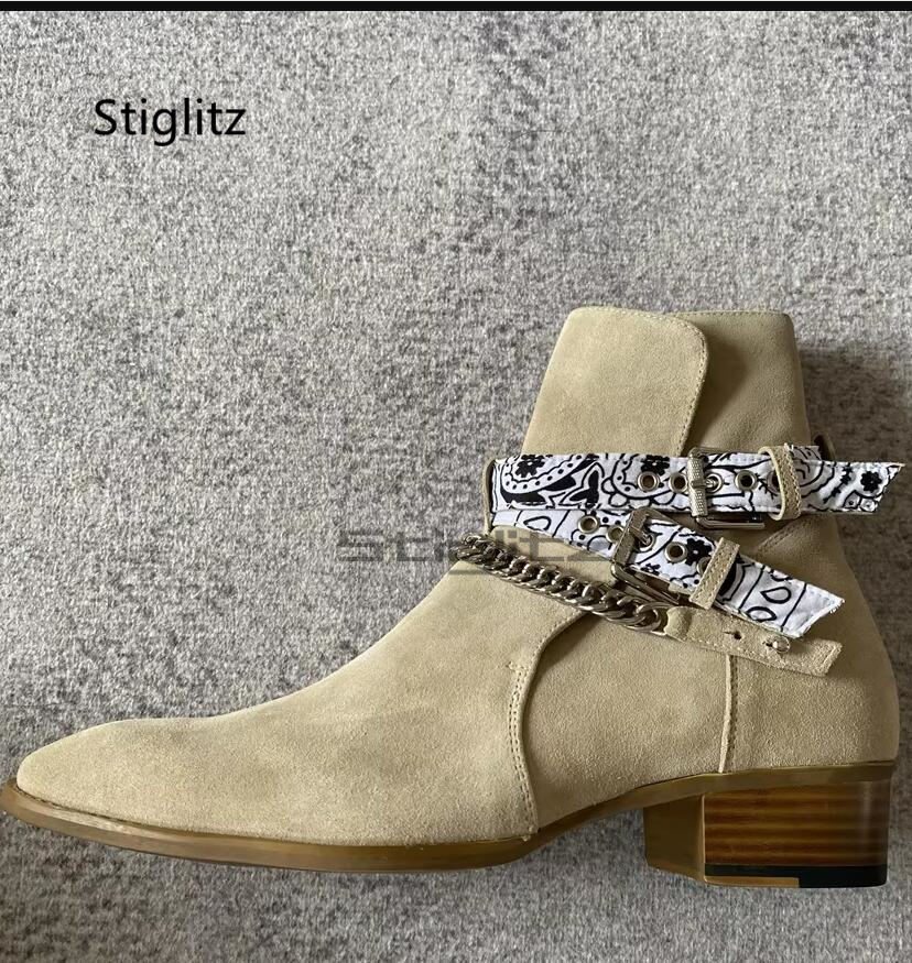 가짜 스웨이드 남성용 첼시 체인 부츠 영국 스타일 금속 - Men Shoes Size 11 리뷰 및 가격