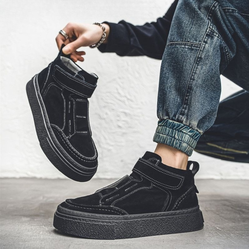 2026 패션 하이탑 벨크로 슈즈 레트로 스타일 캐주얼 - Men Shoes Velcro 리뷰 및 가격