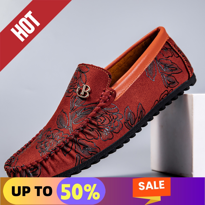 레저 가죽 로퍼 남성 디자인 모카신 플라워 슬립온 소프 - Men'S Shoes Qn 리뷰 및 가격