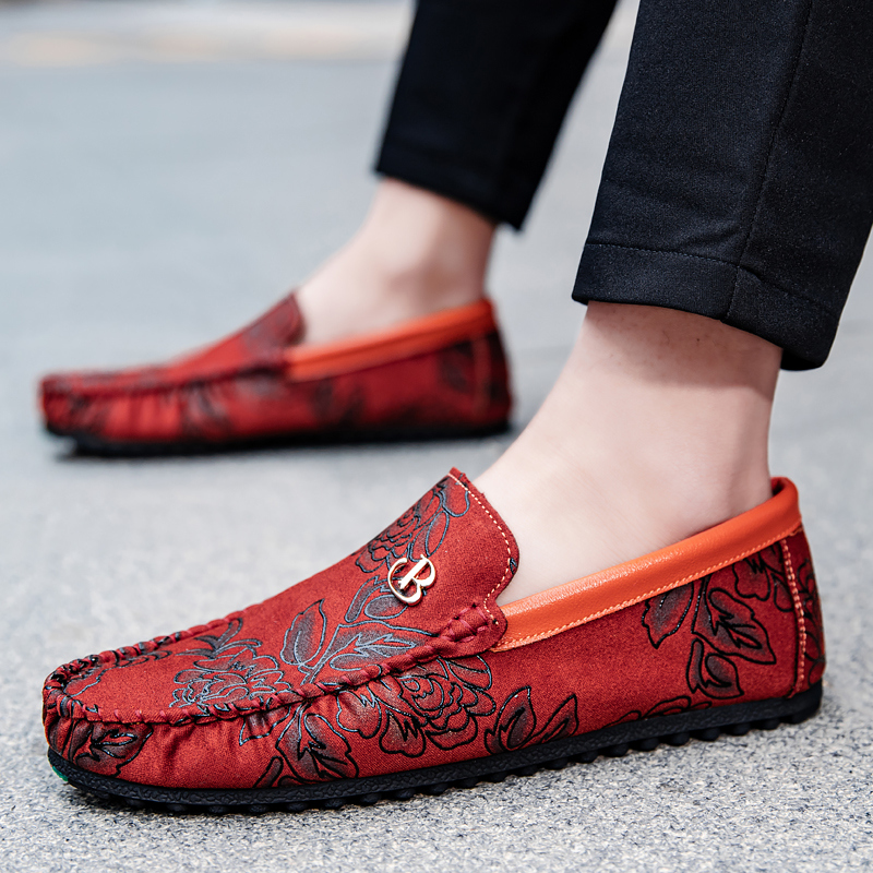 레저 가죽 로퍼 남성 디자인 모카신 플라워 슬립온 소프 - Men'S Shoes Qn 리뷰 및 가격