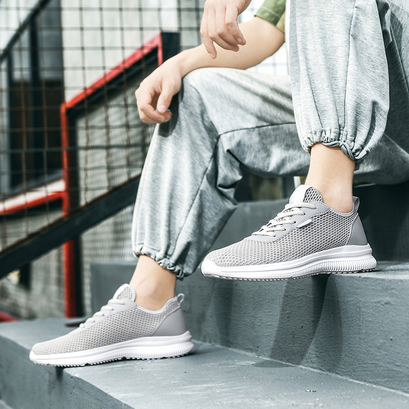 메쉬 남성 신발 레이스업 캐주얼 신발, 통기성 경량 신 - Men Shoes Trainers 리뷰 및 가격