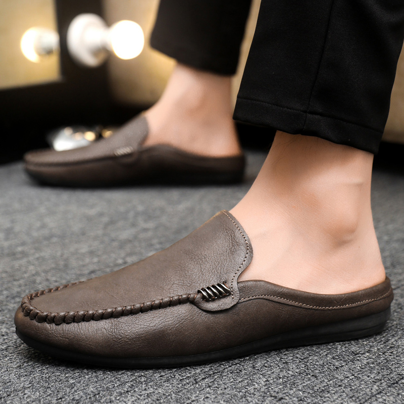 남성용 하프 슈즈, 편안한 PU 가죽 캐주얼 슈즈, 통 - Men'S Shoes Qn 리뷰 및 가격