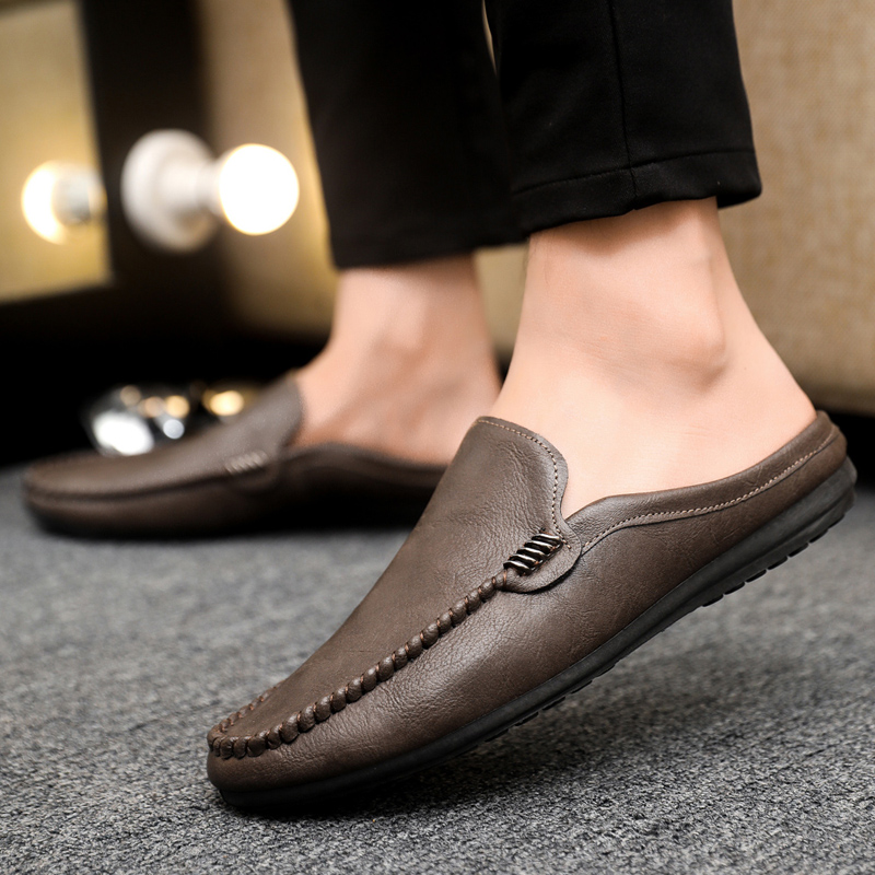 남성용 하프 슈즈, 편안한 PU 가죽 캐주얼 슈즈, 통 - Men'S Shoes Qn 리뷰 및 가격