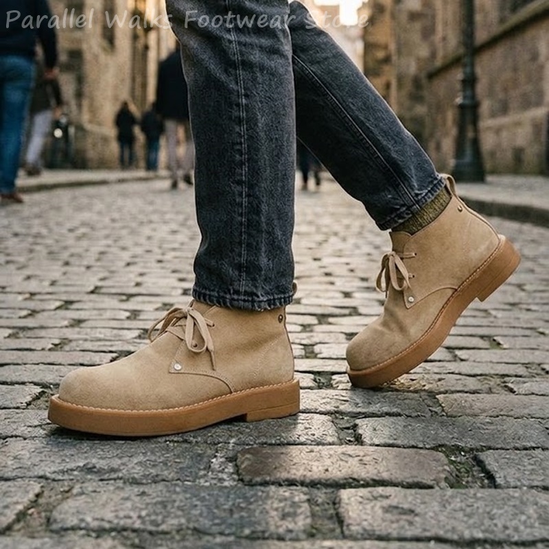 클래식 남성용 스웨이드 데저트 부츠, 두꺼운 라운드 토 - Men'S Shoes Smart 리뷰 및 가격